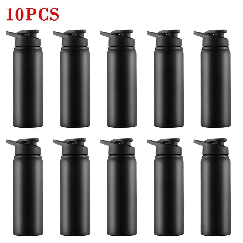2Pcs Portable Stainless Steel Bicycle Water Bottle Straight Drinking Outdoors Sports Travel Kettle Metal Water Bottle