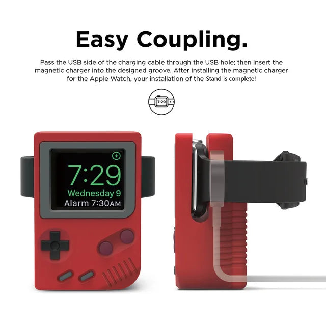 Sesuai untuk Apple Watch Charging Stand Desktop Stand iWatch 8 7 6 5 4 3 2 SE Reka bentuk Konsol Permainan Retro Desktop Stand Pengecasan