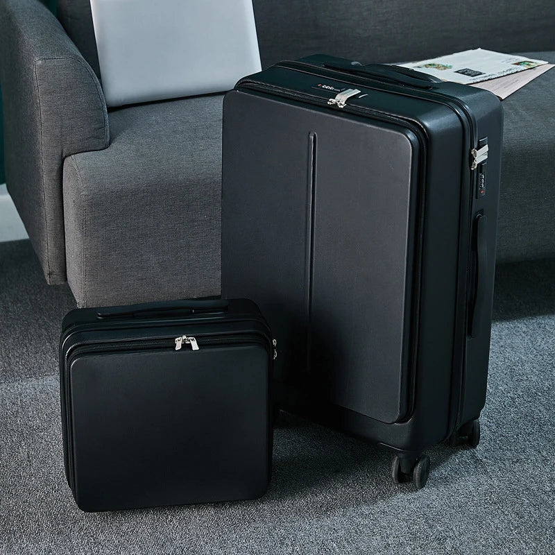 Bagasi Bergolek 20"24" inci BARU dengan Beg Komputer Riba Sarung Beg Perjalanan Perniagaan Lelaki Troli Roda Universal Kotak PC Troli Bagasi