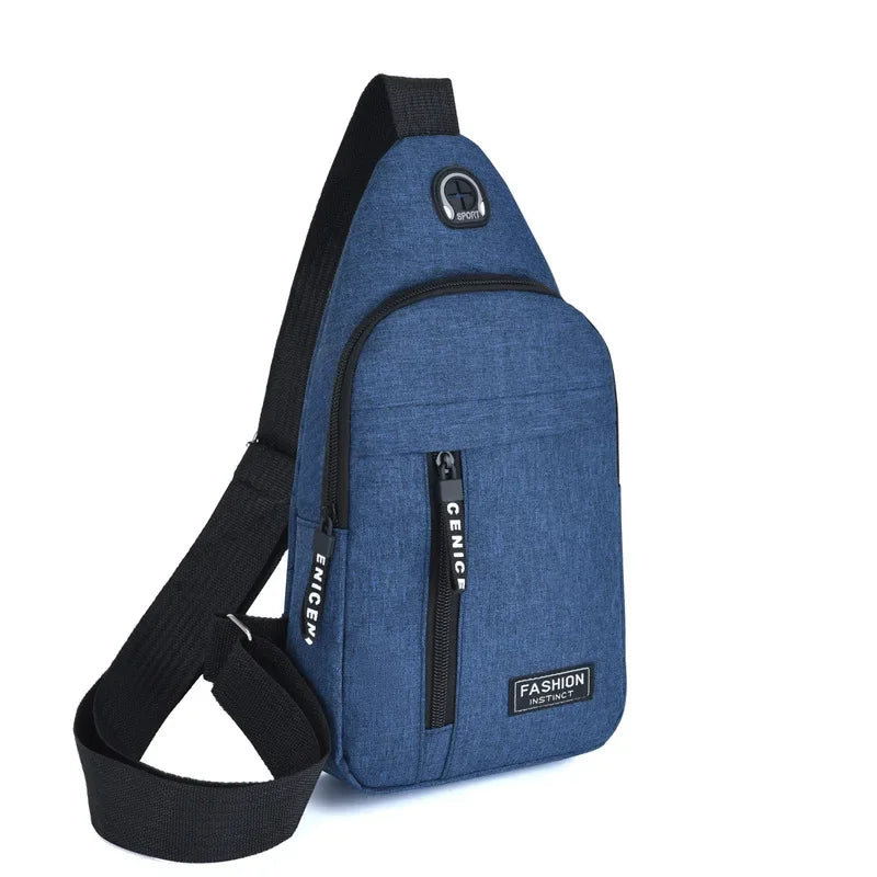 Chest Bag Solid Color Men Chest Bag Outdoor Casual Fashion One Shoulder Crossbody Bag Men's Waterproof Large Capacity Fanny Pack