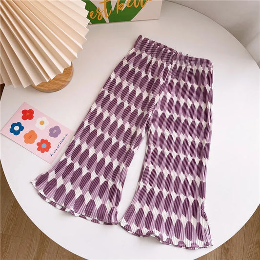 New Girls Summer Loose Anti-Mosquito Trousers Toddler Anti-Mosquito Trousers Printed Straight Trousers Children's Trousers