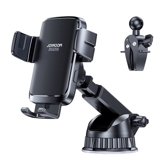 Joyroom 15W Pemegang Telefon Kereta Pengecas Tanpa Wayar Pengecas Kereta Stabil Boleh Diputar Vent Udara Papan Pemuka Pemegang Telefon Sokongan Pengecas Kereta