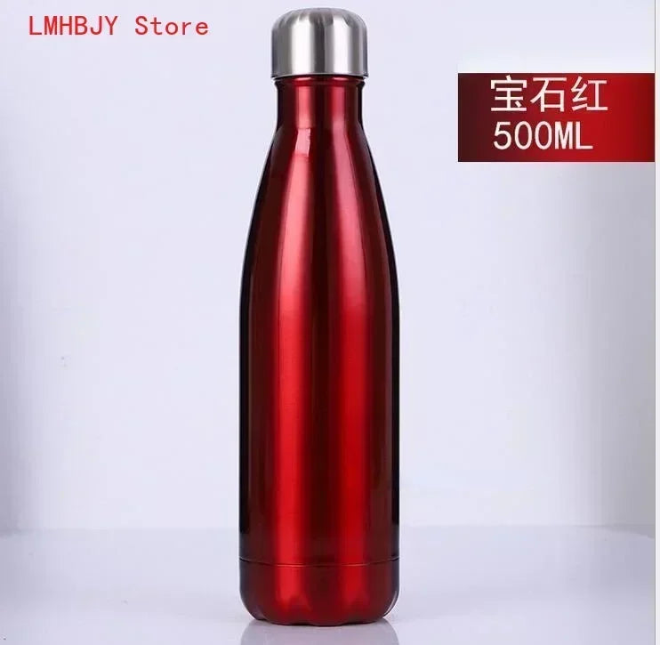 500ml Double-Wall Insulated Vacuum Flask Stainless Steel Thermos Cola Water Beer Outdoors Sport Water Bottle