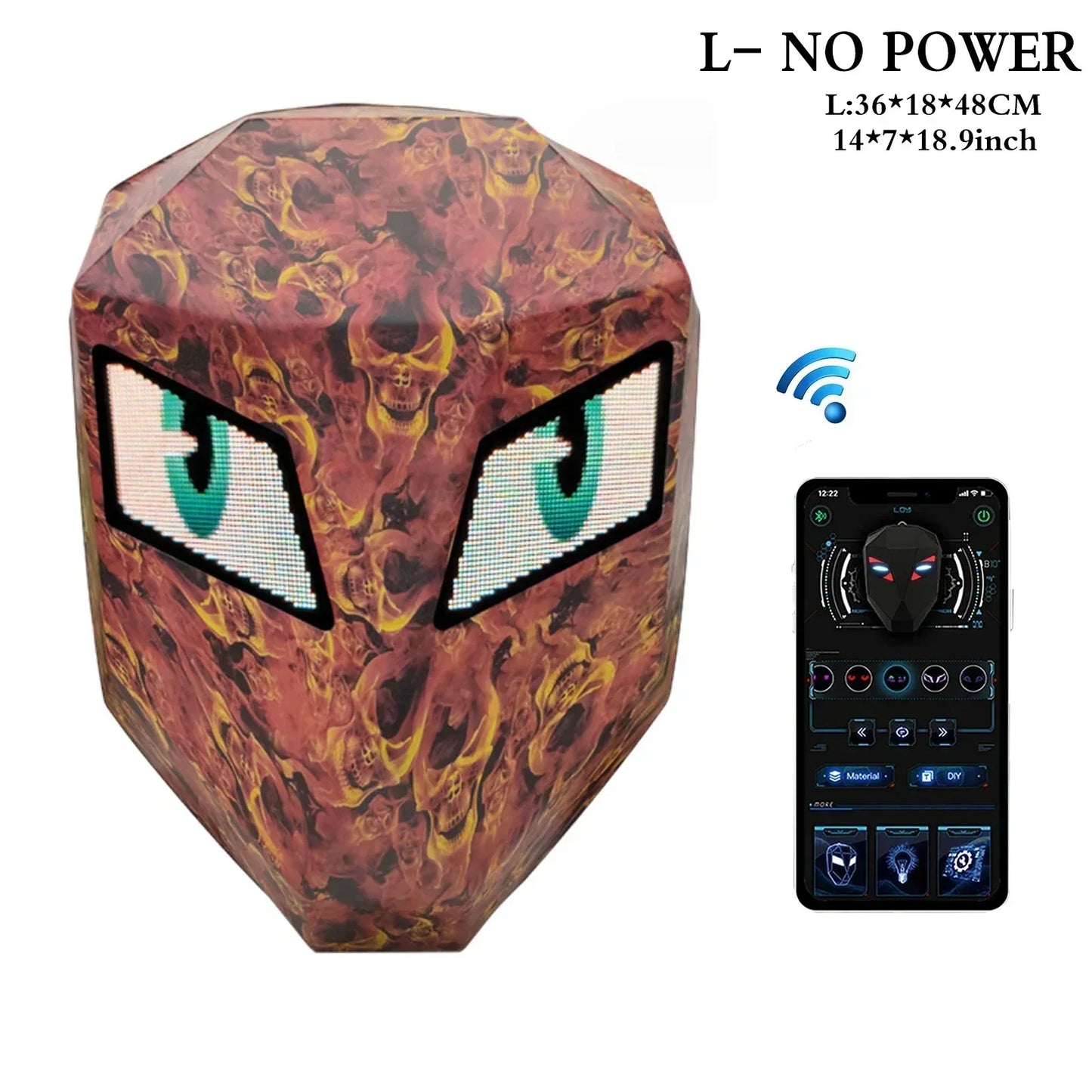 LOY LED Knight Berbasikal Beg galas Fesyen Topi keledar Motosikal Bluetooth Kalis Air Cangkang Keras Komputer riba Beg Personaliti Dengan Mata