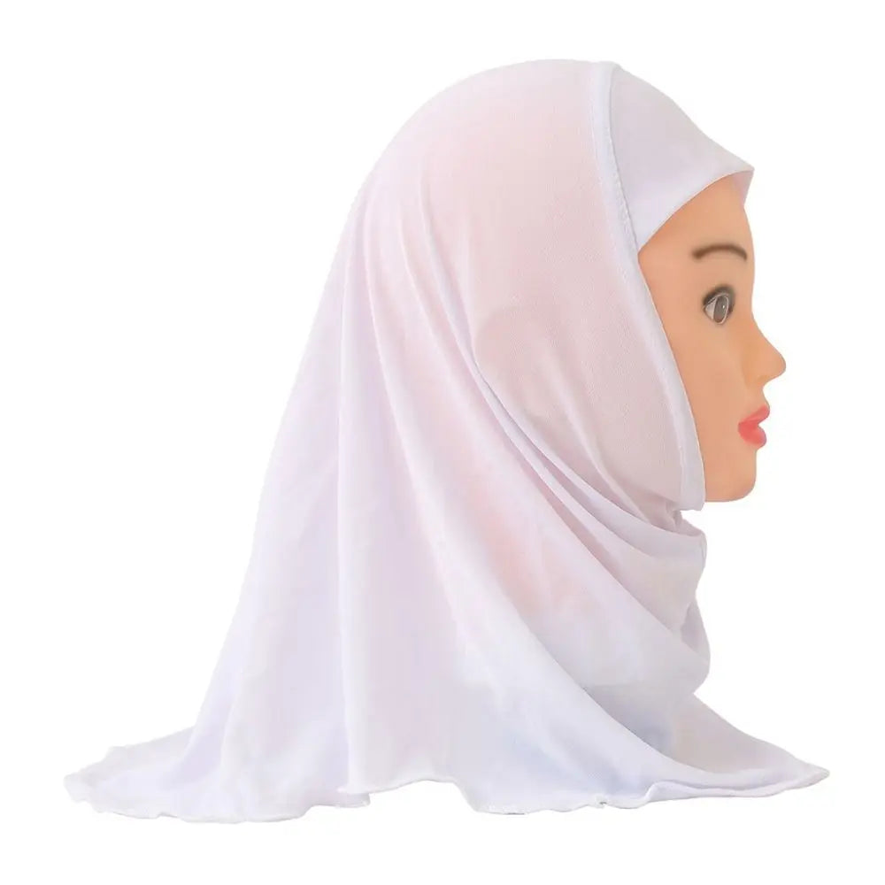 Muslim Girls Kids Hijab Islamic Scarf Shawl Material Lembut dan Stretch untuk 2 hingga 7 tahun Girls 50cm Anak Hijab