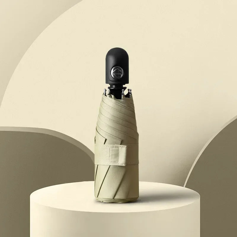 Fully automatic pocket umbrella cute mini black coated five fold sun umbrella mini portable pocket umbrella