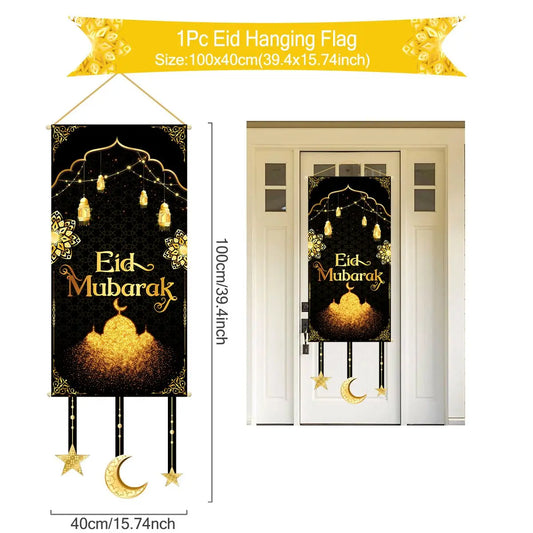 Ramadan Hanging Flag Ramadan Decorations 2024 For Home Kareem Aid EID Mubarak Muslim Islamic Festival Eid Al-fitr Party Supplies