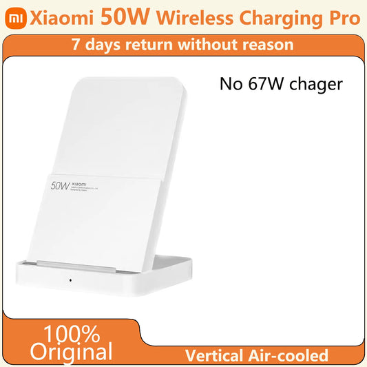 Original Xiaomi 50W Pro Vertical Air-cooled Wireless Charging Fast Charging Qi Stand for Xiaomi 14/13/12S Ultra/10 New