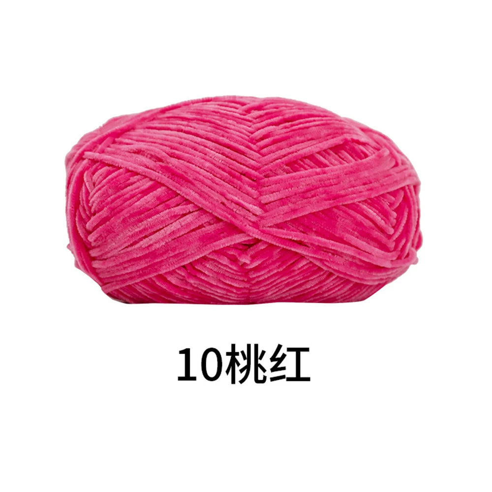 40g/roll 2mm Lustre Chenille Yarn DIY Hand Crochet Dolls Shoes Materials For Hand Knitting Thin Pleuche Wool Rope
