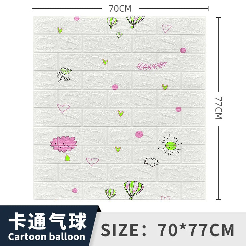 3/5MM 3D Wall Sticker Panel Foam Home Decoration DIY Wallpaper Living Room Bathroom Tv Background Self Adhesive Panels 70*77cm