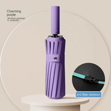 60 Payung Automatik Bertetulang Tahan Angin Tulang untuk Lelaki, Hujan dan Bersinar, Dwi Tujuan, Payung Matahari Tahan Sinar UV,