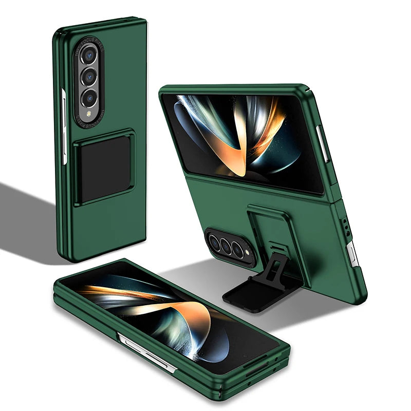 For Galaxy Z Fold 3 4 Case With Built-in Kickstand Bracket Camera Protection Anti Scratch Case Black Blue Green Red For Fold 5 6