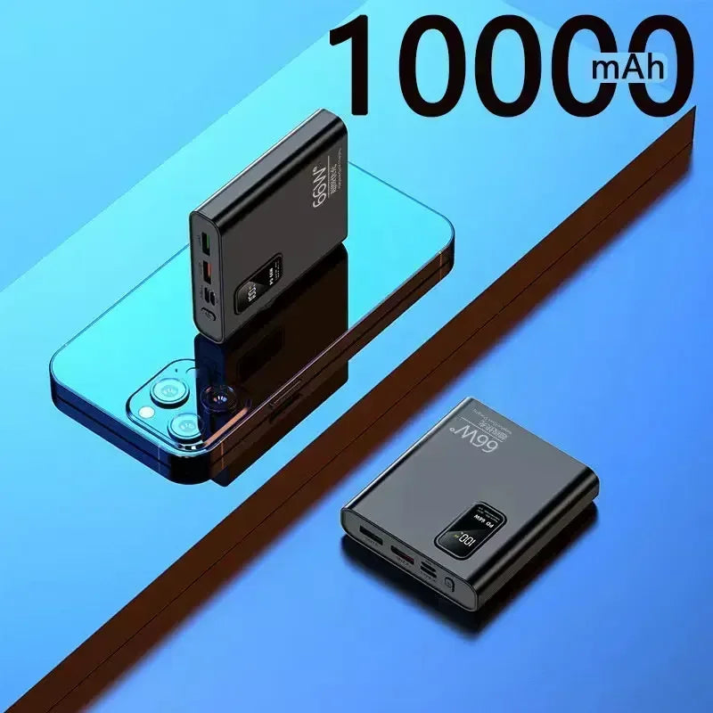 Bank Kuasa 66W 50000mAh Pengecasan Super Cepat Power Bank Pengecas Mudah Alih Paparan Digital Pek Bateri Luaran untuk iPhone Xiaomi