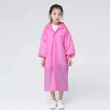 Adult Child Thickened Raincoat Women and Men Rain Coat Transparent Rainwear Conjoined Long Travel Hiking Plastic Rain Coat