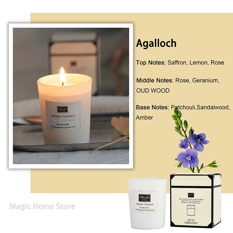 50g Lilin Aroma Wangi Tanpa Asap Cawan Kaca Kreatif Lilin Soya Asli Lilin Wangi Lilin Hiasan Rumah Hadiah Tetamu