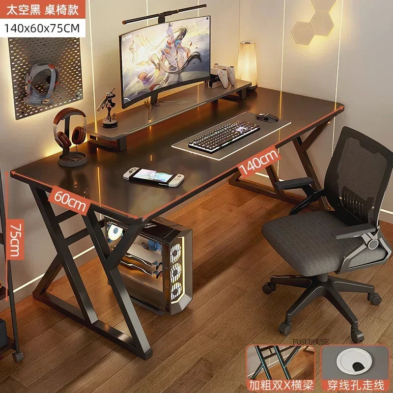 Meja Komputer Desktop Meja Pejabat Meja Isi Rumah Ringkas Meja Permainan Moden dan Set Kerusi Bilik Tidur Meja Kerja Perabot Pejabat