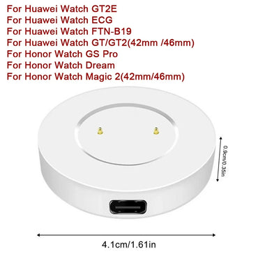 Jam Tangan Pintar Pangkalan Kabel Pengecasan Pantas untuk Jam Tangan Huawei GT2 GT GT2e Honor Watch Magic 2 GS Pro Portable Smart Watch Charger Dok