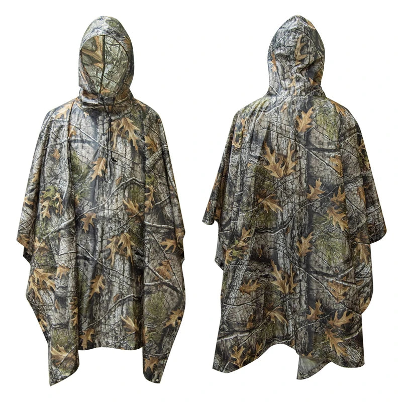Lelaki Kedap Air Zipper Camo Baju Hujan Kedap Air Kot Hujan Lelaki Baju Hujan Wanita Awning Khemah Hujan Motosikal Hujan Ponco