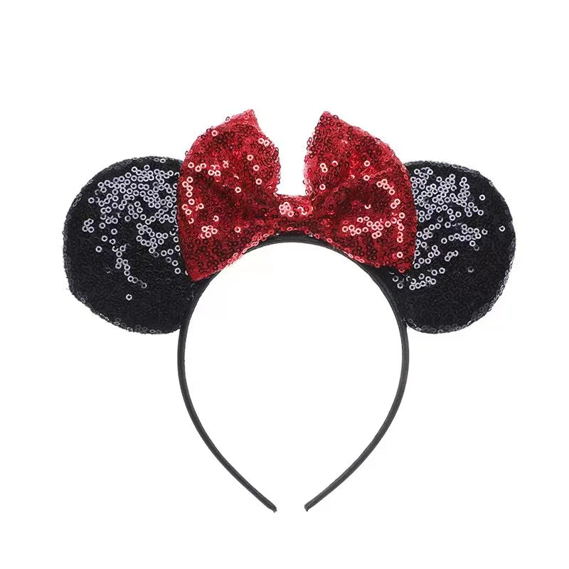 Cartoon Anime Mouse Ears Headband for Women Men Hair Accessories Cute Mouse Elasticity Bow Headdress Toys Childrens Xmas Gifts