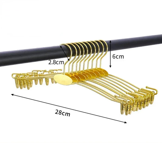 Rak Bra Pakaian Dalam Logam,Penyangkut Pakaian Dewasa Fesyen Tahan Lama Emas,Penyidai Paparan Kedai Pakaian Dalam Pakaian dengan Klip,5/10 Pek