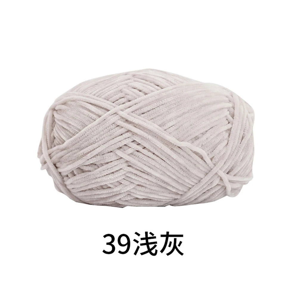 40g/roll 2mm Lustre Chenille Yarn DIY Hand Crochet Dolls Shoes Materials For Hand Knitting Thin Pleuche Wool Rope