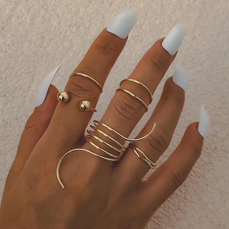 2023 women ring set bague femme matching rings bohemian fashion jewelry schmuck finger accesorios mujer couple gift wholesale