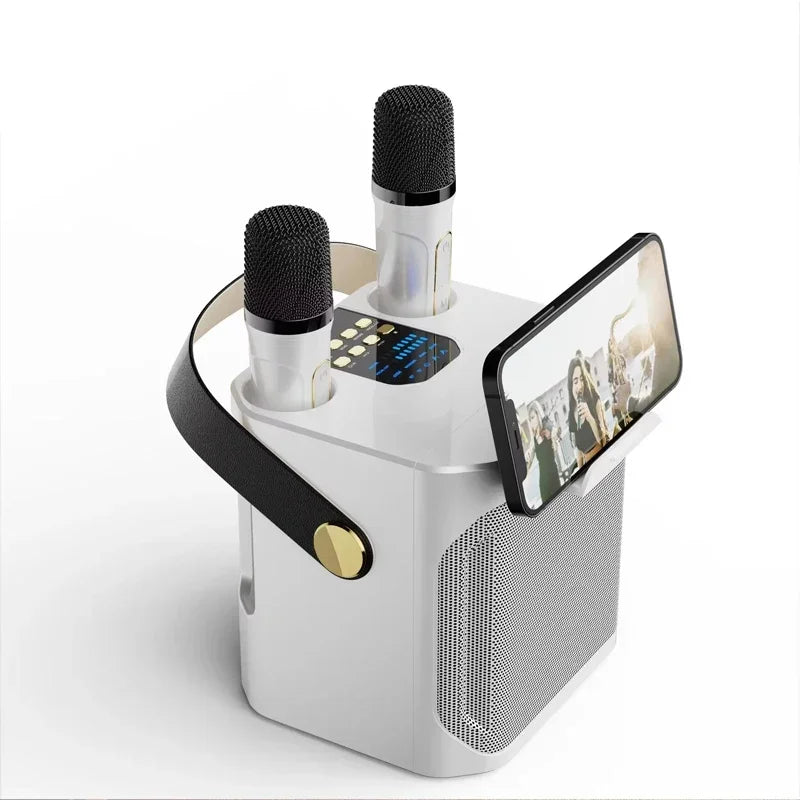 360 Stereo Surround Kuasa Tinggi Dwi Mikrofon Karaoke Bluetooth Speaker Subwoofer Wayarles Mudah Alih Kalis Air Hadiah Kanak-kanak