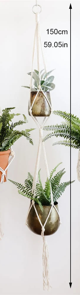 Handmade Macrame Plant Holder 100% Cotton Various Styles Flower Pot Hanger Hanging Basket For Wall Decorantion Courtyard Garden