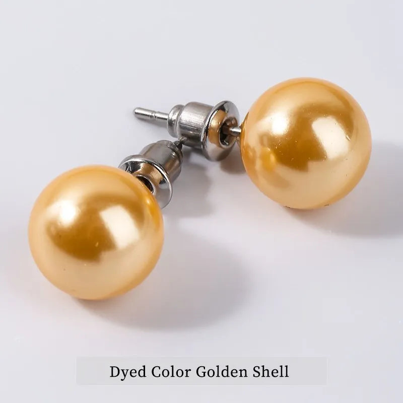 Change Better Natural Stone Amethyst Tiger Eye Agate Round Beads Earring Women Fashion Simple Stainless Steel Crystal Ear Studs