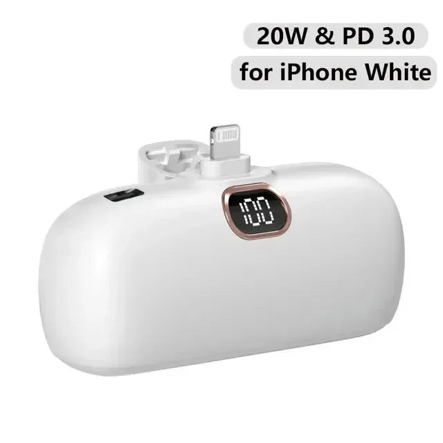 Bank Kuasa Mini 5000mAh Power Bank QC PD Pengecasan Pantas untuk iPhone 15 14 13 Bateri Kuasa Mudah Alih Kecemasan Luaran Untuk Xiaomi