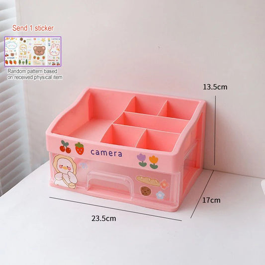 Cosmetic Storage Box Large Capacity Cosmetic Storage Box Organizer Desktop Jewelry Nail Polish Makeup Drawer Container