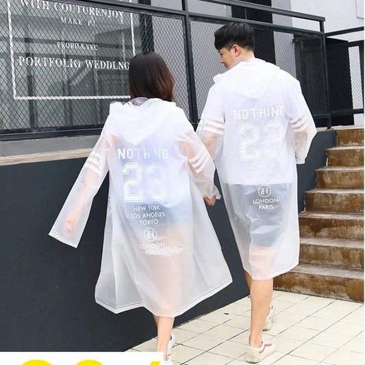 Couple Raincoat Fashion Couple Raincoat EVA Men's and Women's Raincoat Transparent Mountaineering and Fishing Accessories