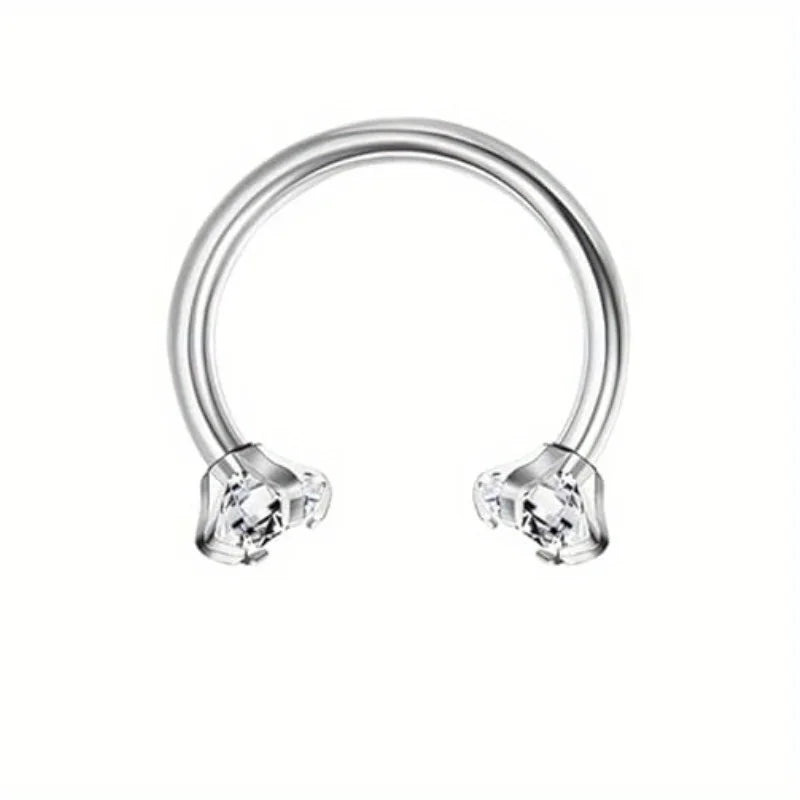 CASSIECA 1Pc Surgical Steel Septum Rings 16G Clicker Nose Rings Hoops Small Cartilage Helix Daith Piercing Jewelry for Women Men