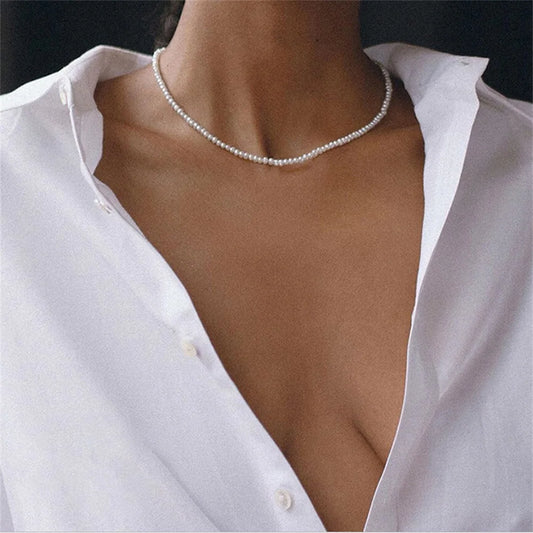 Kalung Choker Rantaian Mutiara Fesyen Korea IFMIA untuk Wanita Wanita Trend Perhiasan 2022 Kalung Loket Jantung Pertunangan Pengantin