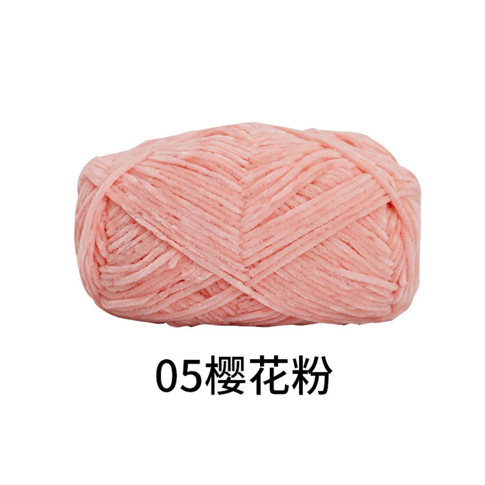 40g/roll 2mm Lustre Chenille Yarn DIY Hand Crochet Dolls Shoes Materials For Hand Knitting Thin Pleuche Wool Rope