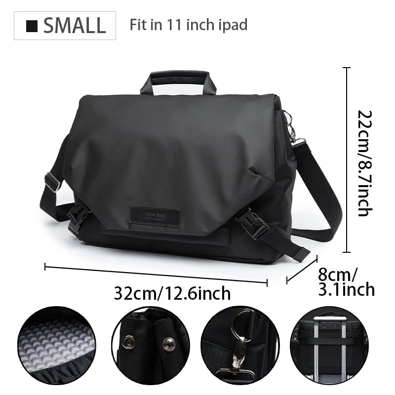 Beg Bahu Selempang Messenger Lelaki 2024 Pek Anduh Kecil Lelaki Untuk Kerja Perniagaan Pek Oxford Kalis Air Dompet Satchel