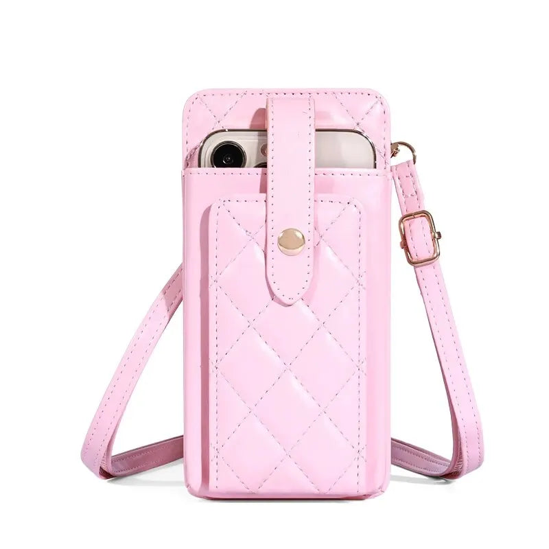 Fashion Single Shoulder Crossbody CellPhone Bag Mini Versatile Satchel Multi CardPosition Card Bag Keycase Female