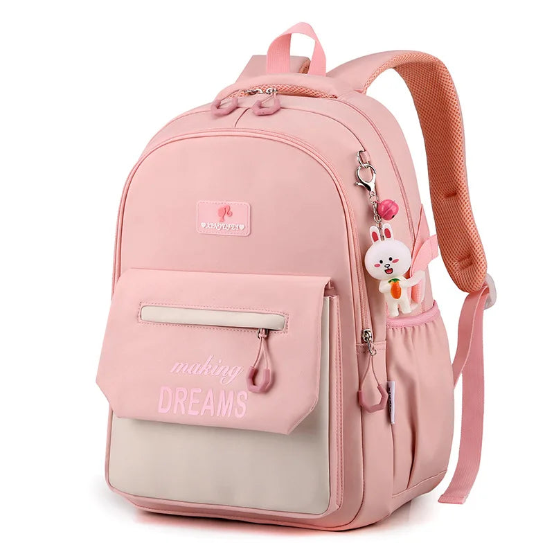 Beg galas untuk Perempuan Beg Pelajar Sekolah Rendah 8-14 Tahun Kanak-kanak Beg Buku Merah Jambu Beg Buku Kanak-kanak Beg Remaja Beg Remaja Mochila Femenina
