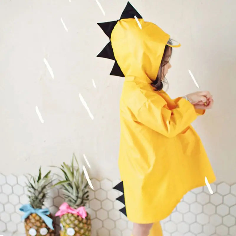 Little Dinosaur Kids Raincoat Waterproof Lightweight Raincoat Polyester Outdoor Waterproof Raincoat
