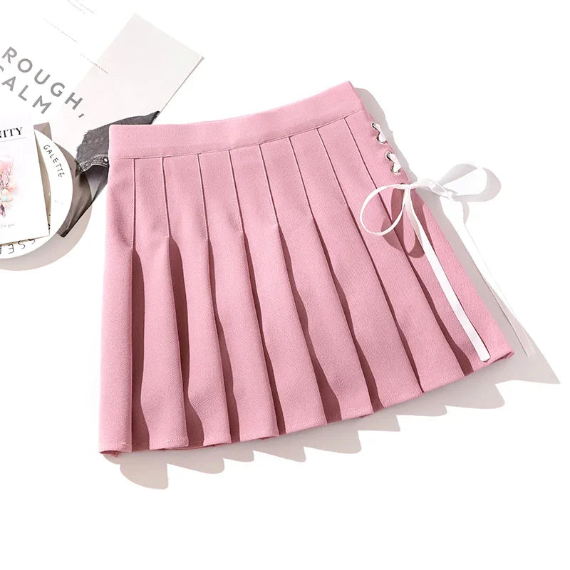 Skirt Mini Pinggang Tinggi Hitam Punk Pleated Vintage Skirt Gothic Streetwear Cross Cetak Skirt Wanita Berlipat Lolita Skirt Harajuku