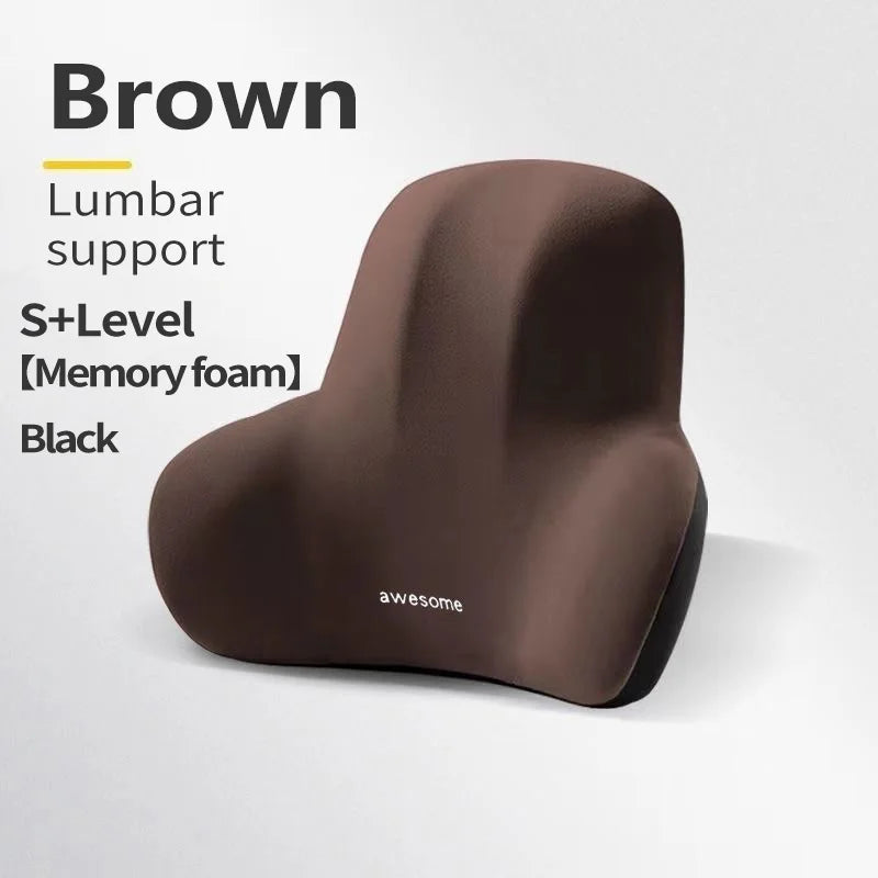 Memory Foam Lumbar Back Cushion for Car Office Gaming Chairs and Postpartum Waist Support Multi Functional Pain Relief Pads