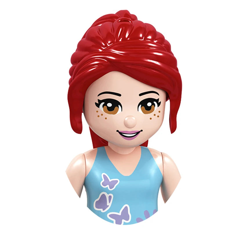 Model Batu Bata Mini Puteri Anime Gadis Cantik Angka Aksesori Kepala Blok Bangunan Salji Mainan Aksi Rakan untuk Kanak-kanak