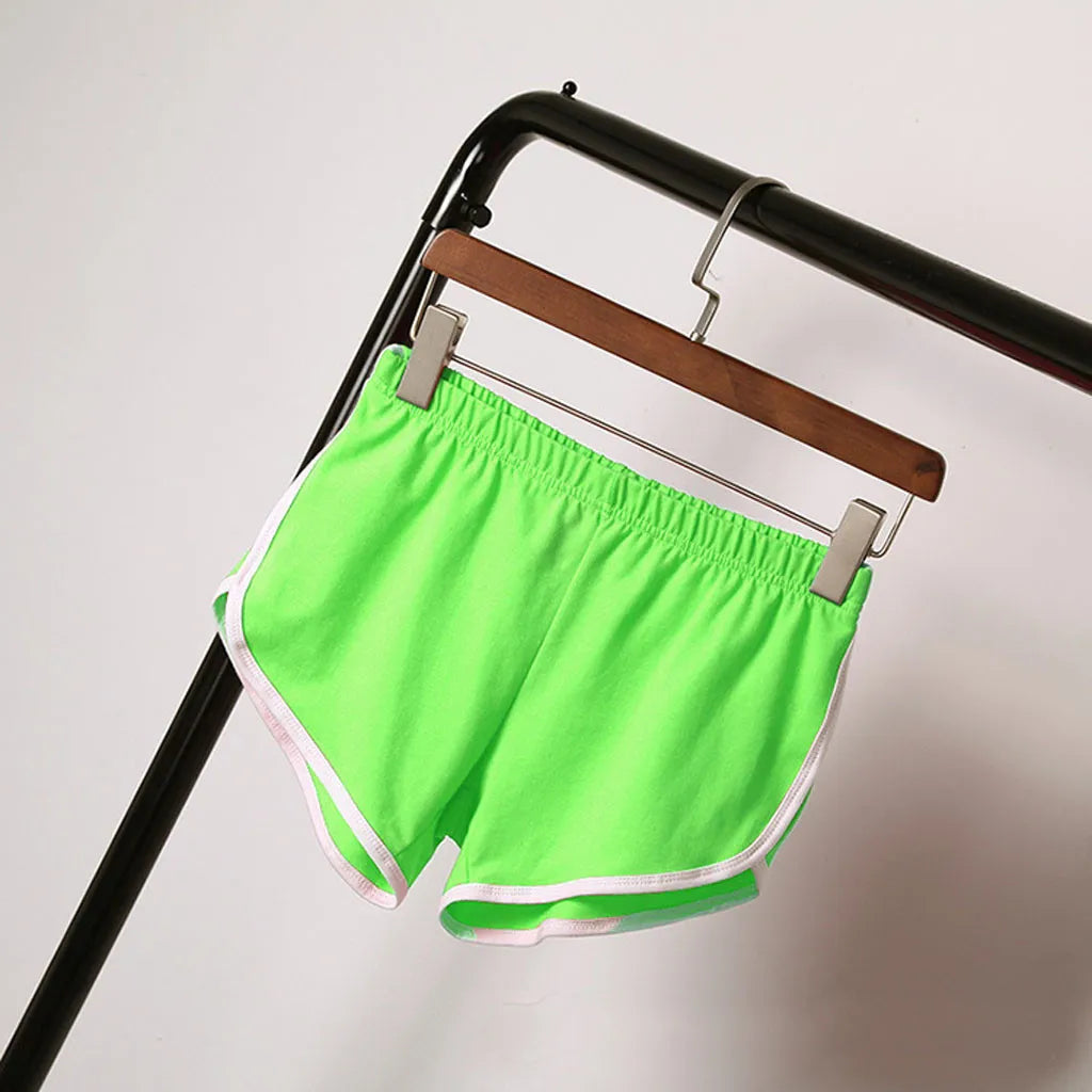 Seluar Pendek Sukan Wanita Kasual Longgar Seluar Lurus Memakai Pinggang Tinggi Nipis Anti-Berjalan Tiga Titik Seluar Panas Yoga Pantalones