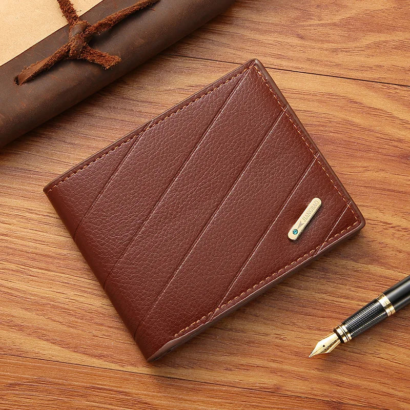 Dompet Lelaki Kasual Jenama Tinggi Dompet Syiling Pendek Kulit Dompet Rekaan Baru Dompet Berbilang Kad Belia Dompet Clutch Kulit Lembut Nipis