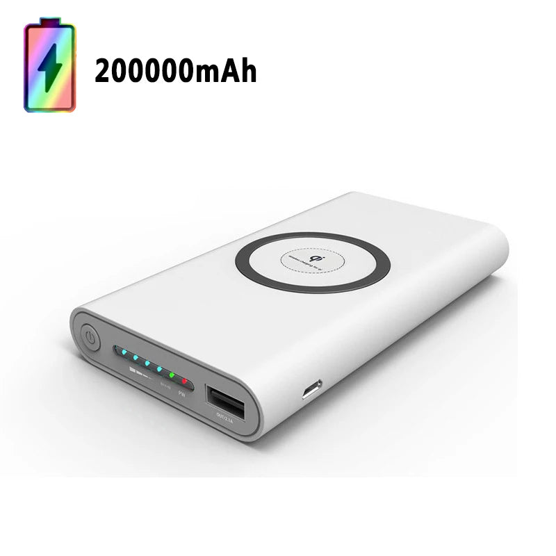 Bank Kuasa 200000mah Xiaomi 200000mah Kapasiti ultra besar Bank Kuasa Pengecasan Cepat Wayarles Sejagat Nipis Untuk Iphone Huawei Samsung Baru