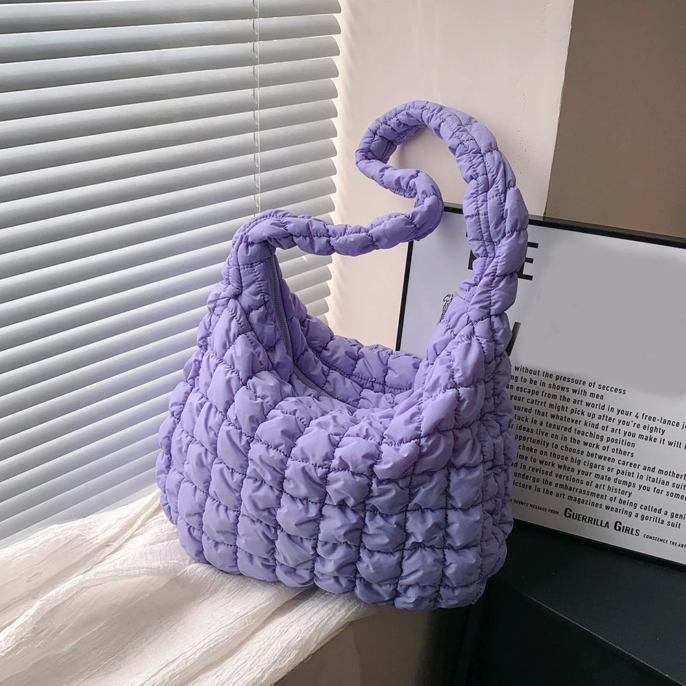 Quilted Padded Crossbody Bag for Women Pleated Bubbles Cloud Shoulder Bags Large Tote Bucket Designer Bag Ruched Handbags 2023