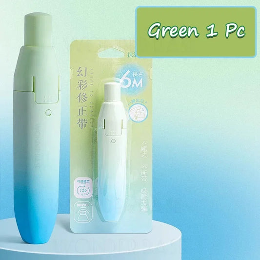 Replaceable Core Correction Tape Cute Gradient Color Pen Shape Press Type Correction Tape for School Student Stationery Supplies