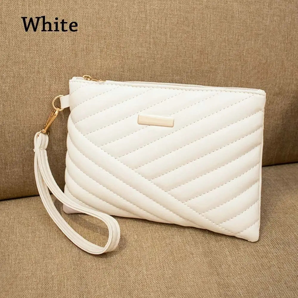 Beg Wristlet Wanita Bergaya Beg Sampul Kulit Wanita Bergaya Membeli-belah Melancong Portable Dompet Kecil Dompet Clutch