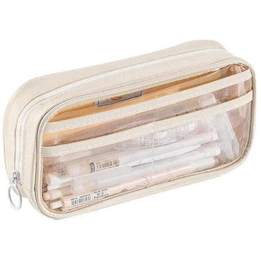 Big Capacity Pencil Pen Case Big Capacity Pencil Case Pen Bag Pouch Half-transparent Stationary Pouch For Markers Calculators