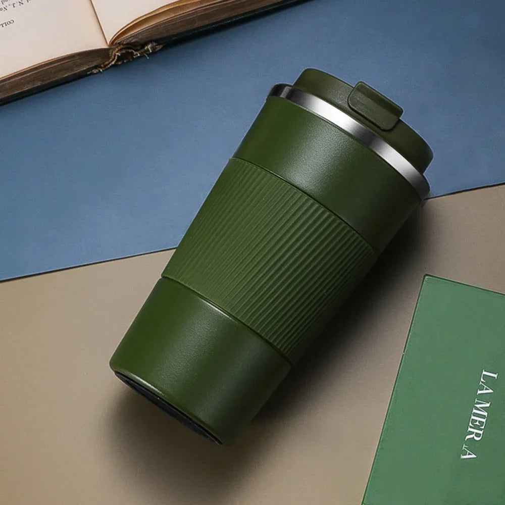 510ml Double Stainless Steel 304 Coffee Thermos Mug Leak-Proof Non-Slip Car Vacuum Flask Travel Thermal Cup Water Bottle